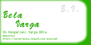 bela varga business card